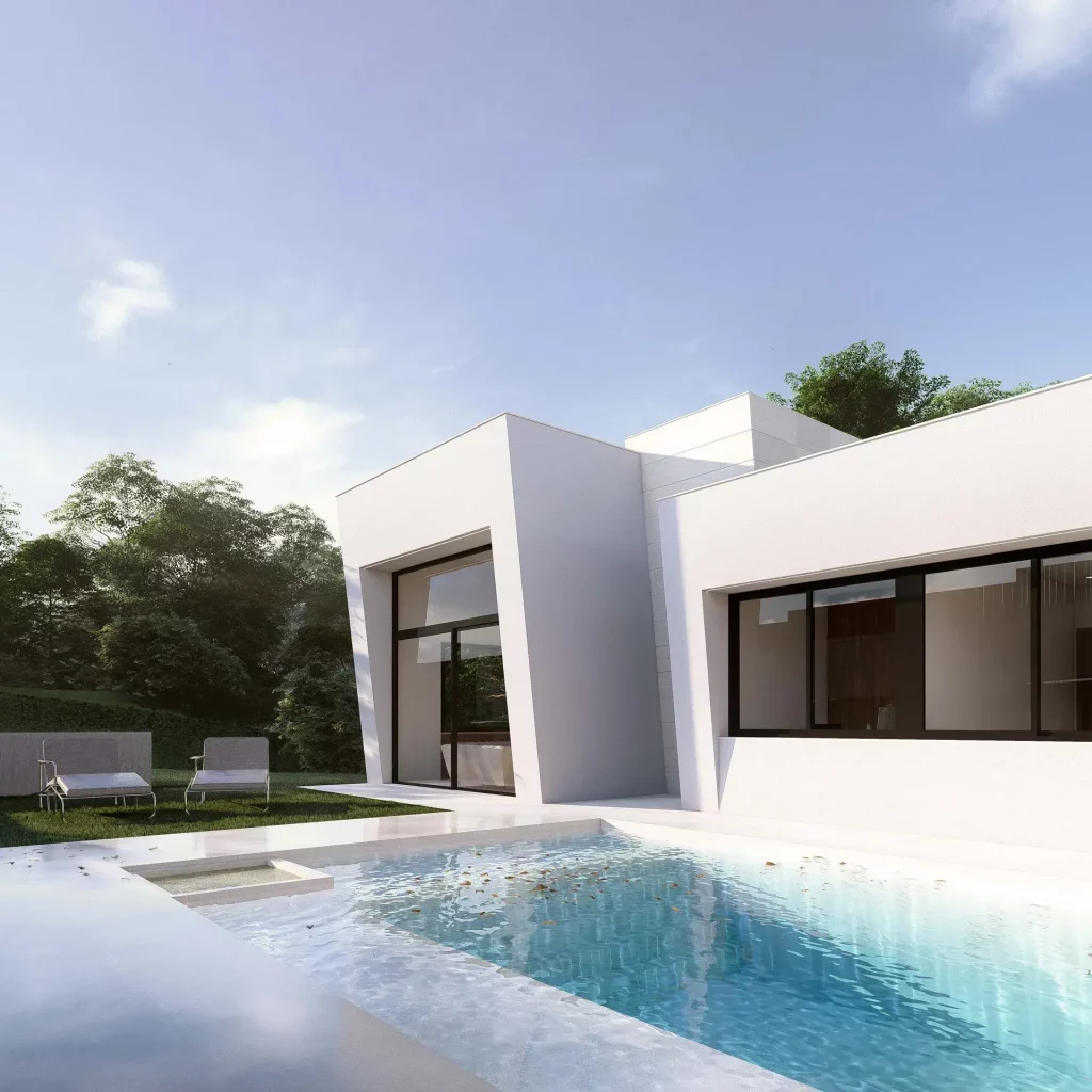 vivienda unifamiliar en alcalá de henares con piscina y diseño minimalista